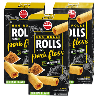 味一食品 豬肉鬆蛋捲 屏東名產 鹹甜涮嘴 盒裝小份量, 60g, 3盒