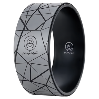 mukasa 慕卡莎 PU瑜珈輪 SGS認證 止滑PU表層 耐用ABS內圈, 32 x 32 x 12cm, 灰色 幾何, 1個