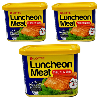 LOTTE 樂天 雞肉午餐肉 原味, 340g, 韓國No.1品牌, 3罐