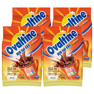 Ovaltine 阿華田 營養巧克力麥芽飲品 富含維生素A、B群與膳食纖維 歐洲及澳洲乳源, 20g, 13包, 4袋
