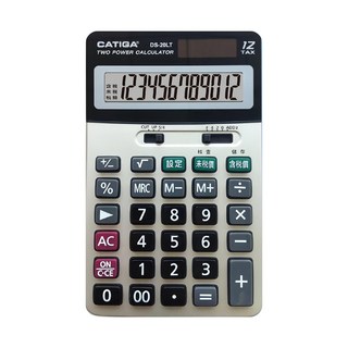 CATIGA 12位雙電源稅率計算機 DS-20LT, 銀黑色, 1台
