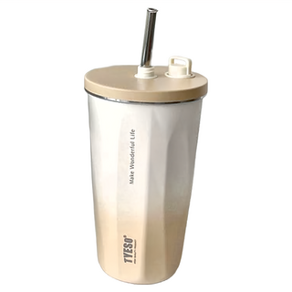 TYESO 泰碩 不規則咖啡杯, 漸層摩卡色, 600ml, 1個