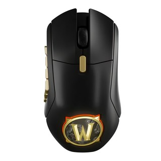 SteelSeries 賽睿 無線電競滑鼠 WOW版 Aerox 9 輕量化設計 人體工學 多按鍵配置, 無線電競滑鼠 黑色 + 金色