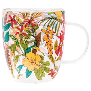 Royal Duke 雙層玻璃馬克杯, 400ml, 高硼矽玻璃材質, 花語秘境, 1個