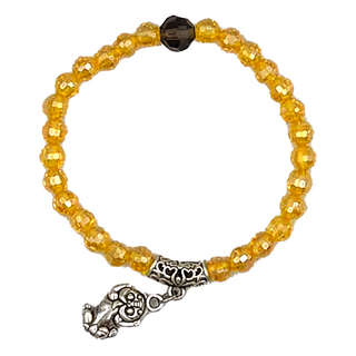 銀色貔貅 黃水晶紫水晶手鍊, 銀色, 18cm