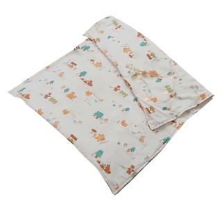 BUHO 布歐 台灣製便攜式天然純棉透氣雙層紗兒童睡墊四季被3件組, 奇妙農場