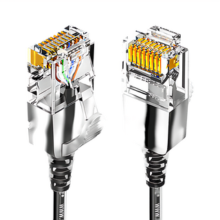 山澤 Cat.6A 10Gbps 超高速傳輸八芯雙絞鍍金芯極細網路線 3M, 黑色, 1條