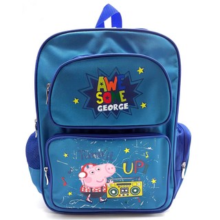 Peppa Pig 佩佩豬透氣雙層書包 尼龍布, 藍色, 30 x 40 x 15cm