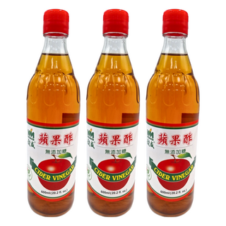 KOKUMORI 穀盛 無糖蘋果酢, 600ml, 3瓶