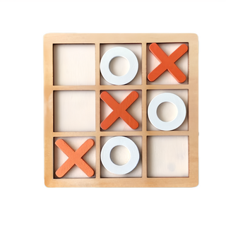 感恩使者 動腦木製井字棋, 橘色 + 白色, 1組