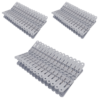 生活King 多功能強力晒衣夾 30個, 聚丙烯 電鍍彈簧, 米白色/淡粉色 (2色可選), 灰色, 3組