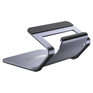 POWERRIDER PH305 鋁合金平板筆電支架 適用於多尺寸筆電 防滑矽氧樹脂, 鈦金灰, 1個
