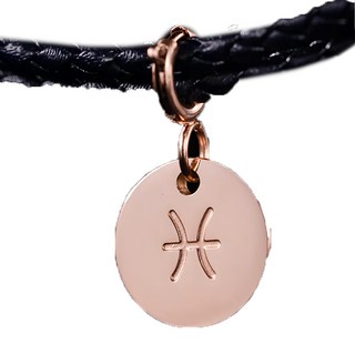 RADIANT STAR 璀璨之星 自訂 占星物語可換墜飾星座符號可調式真皮編織手環 VRS148-159 雙魚座 + 深藍皮繩