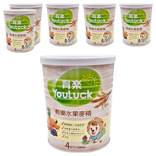 YouLuck 育樂 水果麥精 280g*6罐, 寶寶副食品, 營養豐富, 易消化, 水果