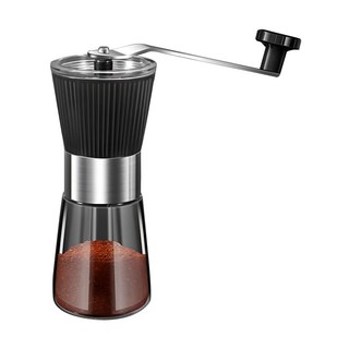 SUNORO手搖咖啡磨豆機，小型家用便攜式不鏽鋼材質，手沖咖啡器具首選, 黑色, 1個