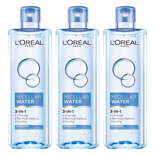 L'OREAL PARiS 巴黎萊雅 台灣公司貨 3合1卸妝潔顏水 清爽型, 400ml, 3瓶
