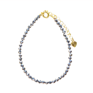 天然鈦赫茲切角手串, 3mm, 天然鈦赫茲