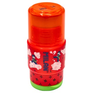 MILAN 功夫忍者 橡皮擦 + 可伸縮削筆器, 顏色隨機, 1個