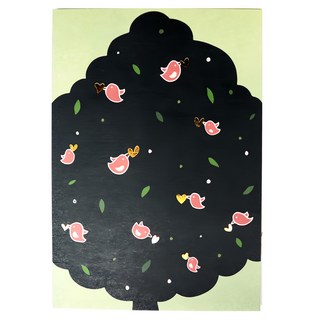 KerKerland 插畫明信片, 1個裝, 幸福鳥 黑色