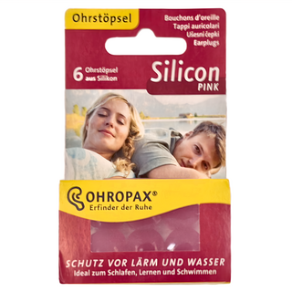 OHROPAX 安耳悠 德國矽膠耳塞 SILICOM PINK 防噪音 睡眠 游泳, 6枚, 1組