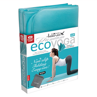 muva 環保八摺運動墊 輕巧便攜 吸震緩衝 雙面防滑, 綠色, 1個