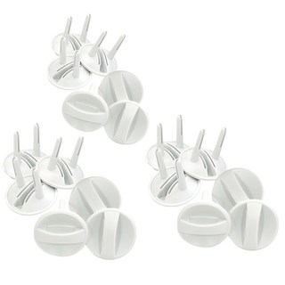 Aguard 安全220V插座保護蓋，預防觸電，安裝簡單，可隨時拔起或裝入, 45 x 42.5mm, 白色, 18個