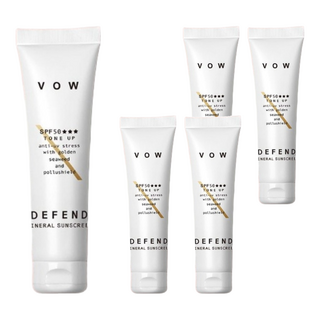 VOW 極效純物理防曬霜 SPF50★★★ 40g 臉部專用 抗汗 隔離空汙 柔焦美肌 自然潤色, 5條