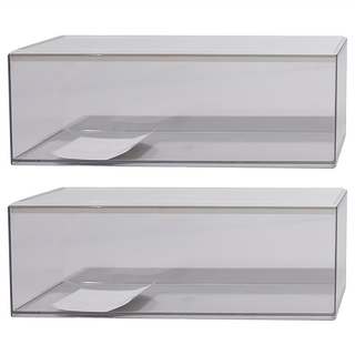 長型展示盒 單層, 塑膠材質, 白色, 10 x 30 x 7.5cm, 2個