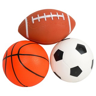 智裕玩具 幼兒安全運動球3件組 8101 12cm, 1套, 籃球 + 足球 + 橄欖球