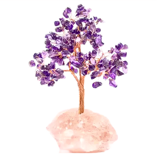 吉祥水晶 紫水晶招財發財樹 天然粉水晶 擺件, MB38, 1個