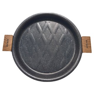 AORAN 麥飯石不沾煎烤盤 加厚鍋底 石墨黑 1050g, 28cm, 1個