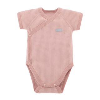 ku.ku duckbill 酷咕鴨 plus竹纖羅紋包屁衣 親膚透氣 側開襟設計 方便穿脫, 6, 自然粉