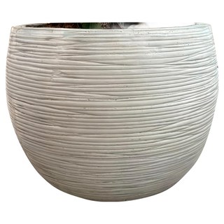 盞樂空間 月球橫紋盆 外徑33 x 25.5cm 內徑29cm 簡約時尚盆栽, 灰色, 1個