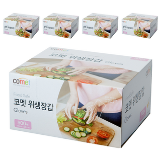 comet 加厚款衛生塑膠手套 24 x 28cm, 500個, 5盒