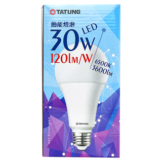 TATUNG 大同 LED燈泡 30W 6500K E27 全電壓 LED 球泡燈, 晝白光, 1個