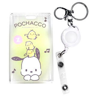 Pochacco 帕恰狗質感壓克力票卡套 BF199-11,可愛伸縮扣環, 110mmx68mmx5mm±5%