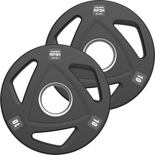 TRAHERE RP3H 橡膠家用健身重量槓片, 黑色, 10kg, 2個