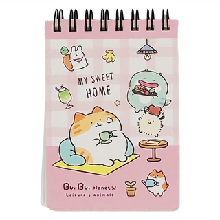 Stationery 胖胖星球 100K空白線圈本 75x103mm, 粉色, 4本