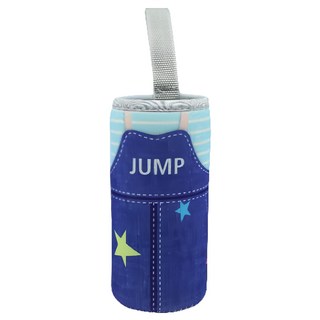 PUKU 藍色企鵝 可愛牛仔風 輕巧便攜 水杯防刮保護套, 藍色, 1個