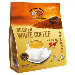 CAP BUAH NAGA 火龍果牌 南洋炭燒白咖啡 三合一 經典原味 600g, 40g, 15包, 1袋