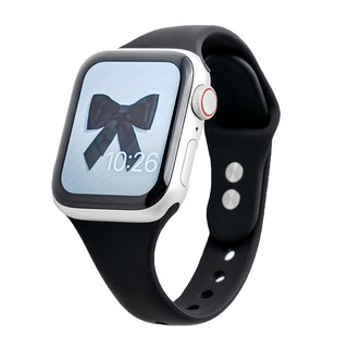 NUART Apple Watch 兼容雙扣環超薄矽膠錶帶, 1個, 黑色