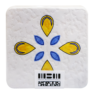 MBM MIT花磚珪藻土吸水杯墊 仲夏魔力e, 10 x 10 x 1.2cm, 1個