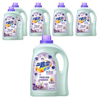 Attack 一匙靈 台灣公司貨 歡馨香氛洗衣精 蝶舞紫羅蘭香, 2.4kg, 6瓶