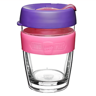 keep cup Longplay MED 雙層隔熱杯, 340ml 強化鈉鈣玻璃內杯 改質PCT外杯, 綻放, 1個