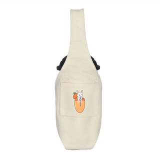 YCCT 飲料提袋 包覆款 大容量設計 天然棉布製成帆布 環保耐用不易損壞, 大地米兔子, 1個