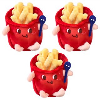 食物絨毛鑰匙圈 薯條 短毛絨材質 PP棉填充, 10cm, 3個