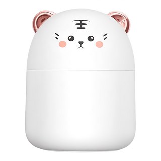 萌寵加濕器 香氛機, 七彩夜燈 大水箱 智能防乾燒 傾倒不漏水, YMJ-M8, 白色老虎