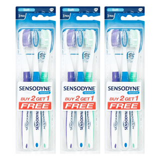 SENSODYNE 舒酸定 潔淨清新 抗敏軟毛牙刷 顏色隨機, 3支, 3組