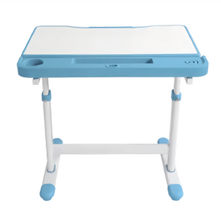 E-home JOJO喬喬置物槽 附燈及書架 超值兒童升降成長桌 寬70.5cm, 藍色