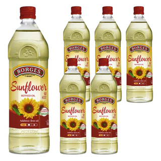 BORGES 西班牙原裝進口100%純葵花油, 1L, 6瓶